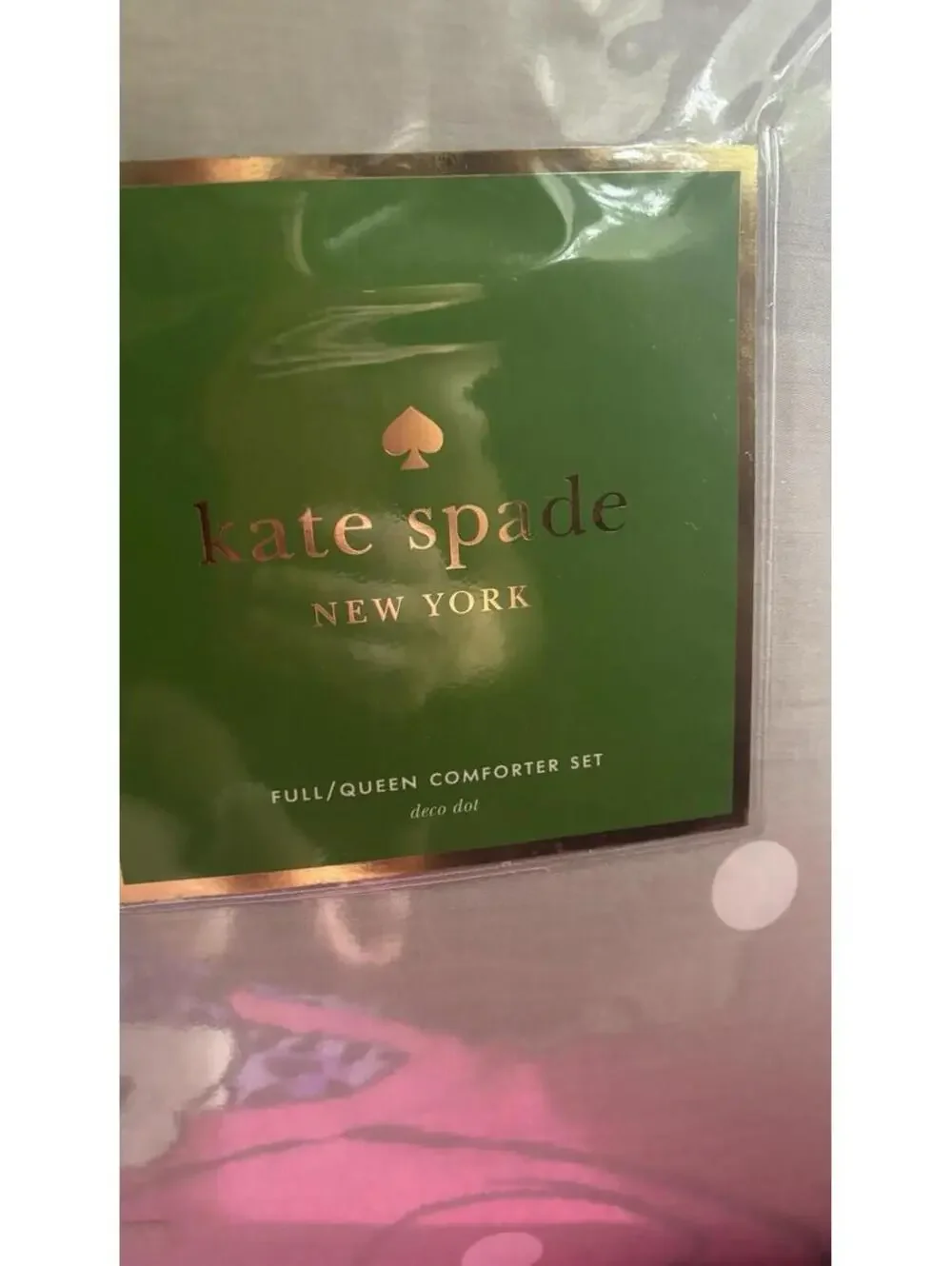 Kate Spade New York Full/Queen Comforter Set Deco Dot Gray New